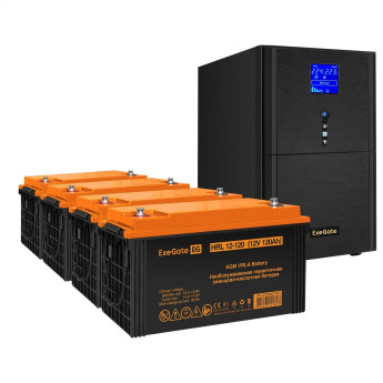 Комплект EXEGATE ИБП EX295991RUS + батарея 120Aч EX285657RUS 4шт