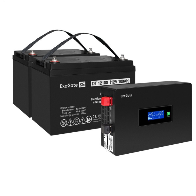 Комплект EXEGATE ИБП EX295994RUS + батарея 100Aч EX282985RUS 2 шт EX297441RUS